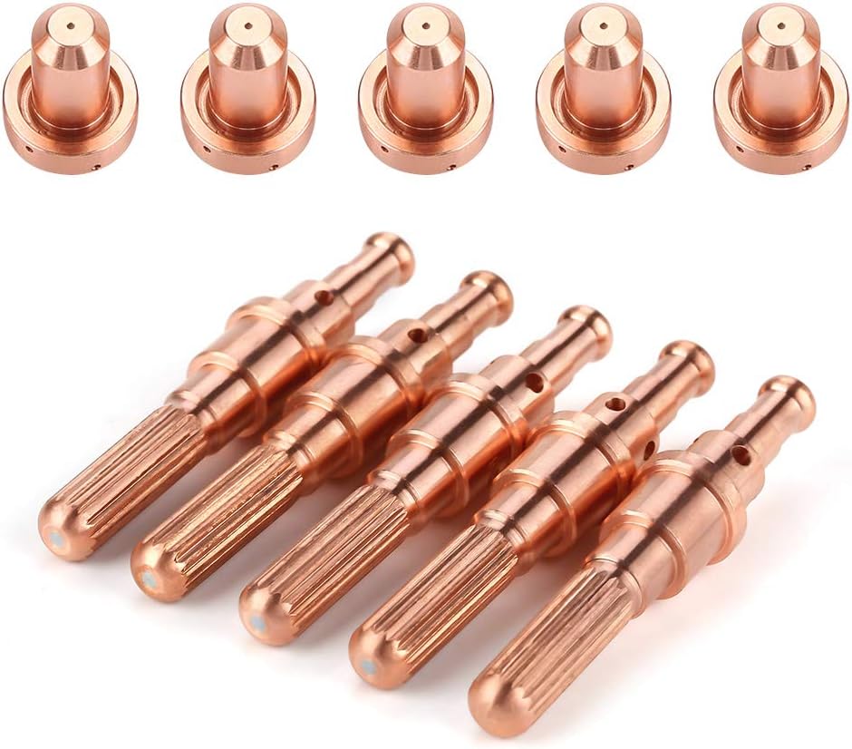 AUNMAS Tip,5pcs 9 8215 Electrode, cutmaster 51 consumables cutmaster 52 consumables 5 pcs 9 8210 Nozzle Tips for Thermal Dynamics SL60100 Torch