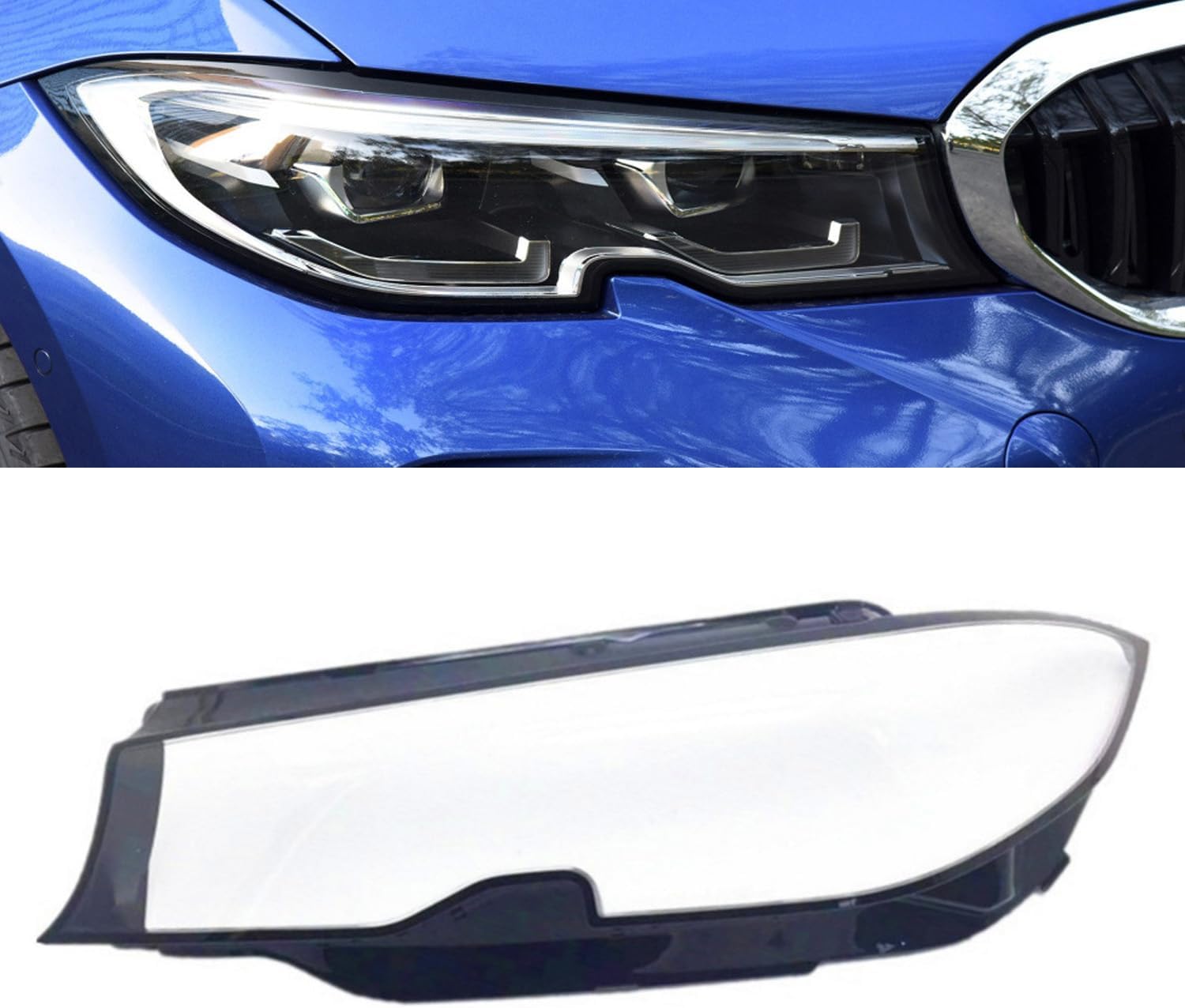 Transparent Automotive Headlight Covers Shell,Car Headlight Lens Cover Shell,Auto Headlamp Shell,for 3 Series 325i 330i 325Li 2020,Left