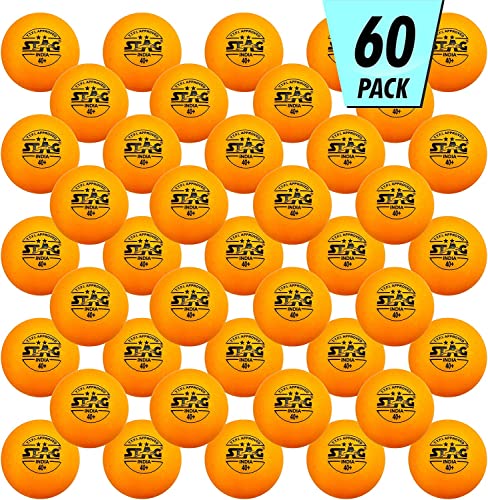Image of Stag New 2 Star Orange Table Tennis (T.T) Balls| Advanced High Performance 40+mm Ping Pong Balls for Training, Tournaments and Recreational Play| Durable for Indoor /Outdoor Game - Orange balls Pack of 60