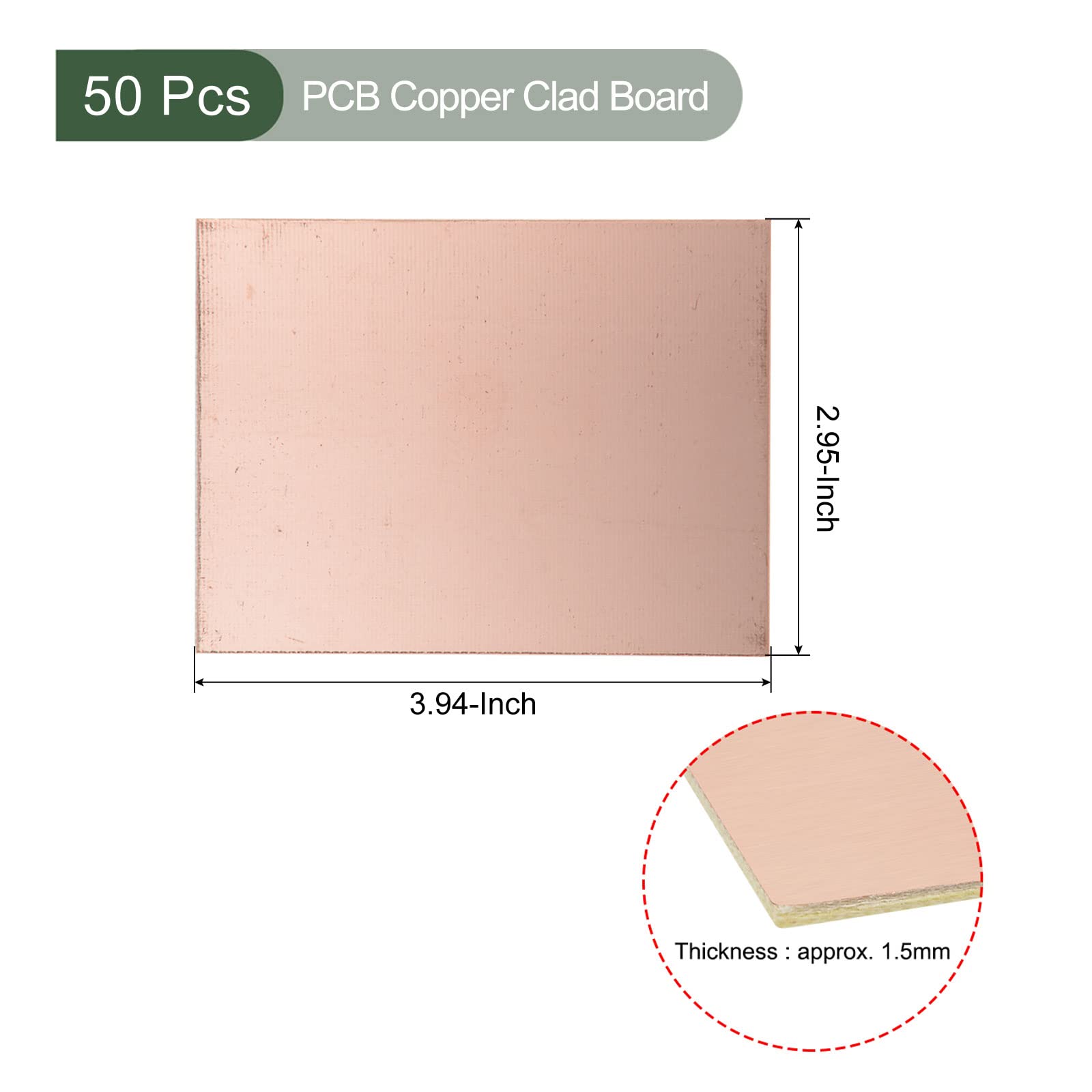 YOKIVE 50 Pcs PCB Copper Clad Board, FR4 Single-Sided Blank Circuit Boards, Great for Electronic Hobbies Etching - Image 2