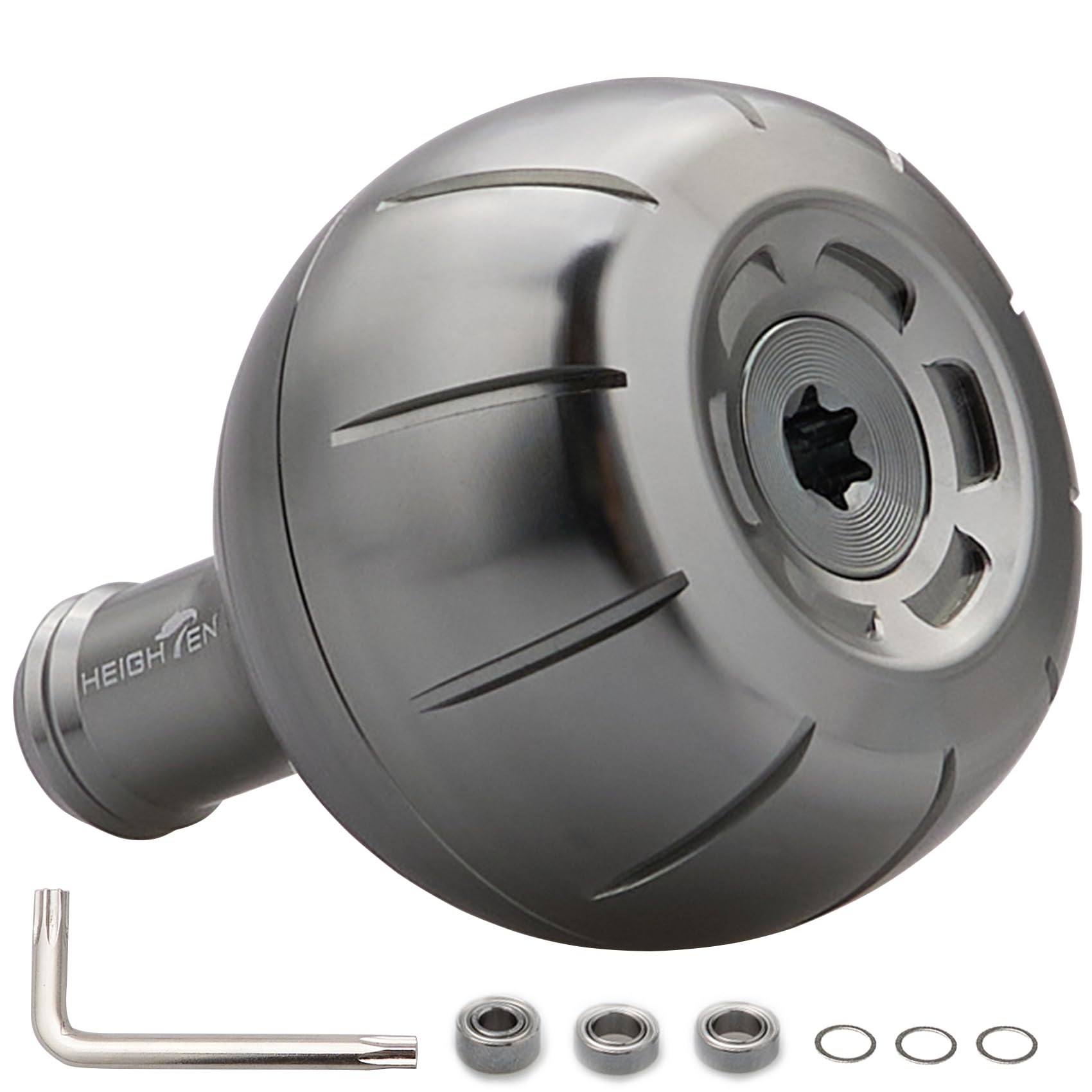 HEIGHTEN 42mm リール ハンドル ノブ シマノ ダイワ 通用 (Shimano) Type B (Daiwa) Type L 通用 Gear Series (ガンメタル) (1121)