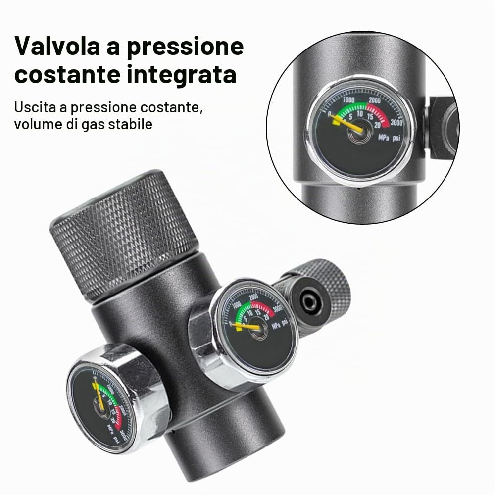 DONGKER Regolatore CO2 Acquario,Singolo/Doppio Manometro CO2 per Serbatoio Pesce Pressione Regolabile per Piante Acquatiche Sistema CO2