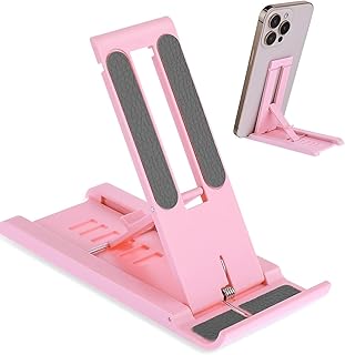 Mini Adjustable Mobile Phone Holder, Multi-Angle Desk Adjustable Mobile Phone Holder Tablet Holder (Pink)