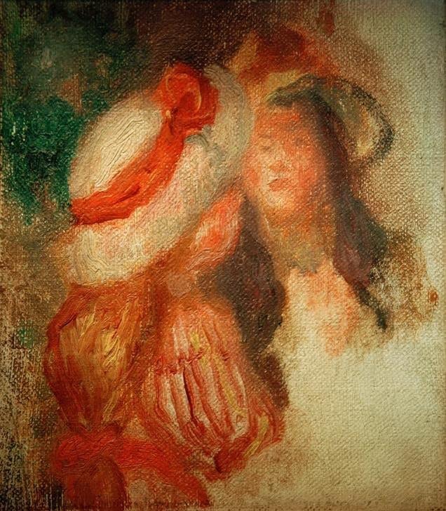 Affiche Toile Deux petites filles de Renoir 60x90cm pour décoration de salon