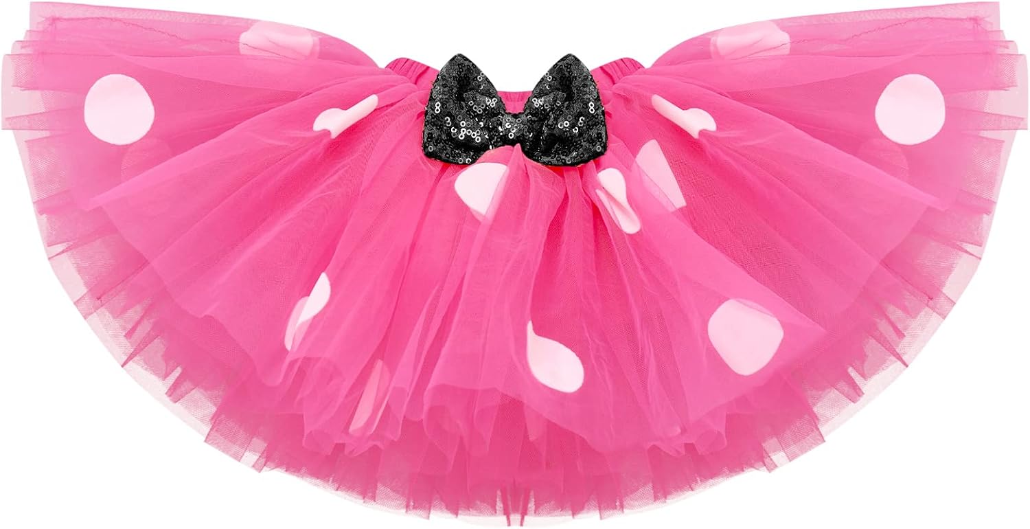 IMEKIS Baby Girl Mouse Birthday Outfit 1st 2nd Birthday Cake Smash Romper Tutu Skirt Polka Dots Clothes Set - Image 3