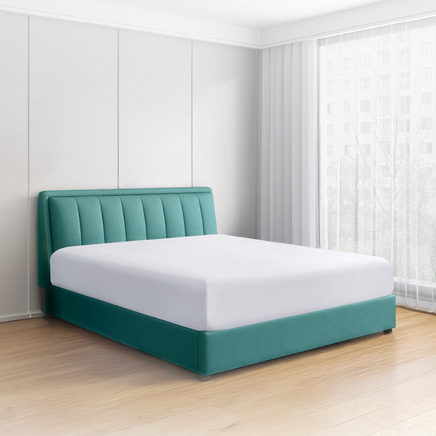 Single size Fitted Bed Sheet with Extra Deep Pocket 16inc...