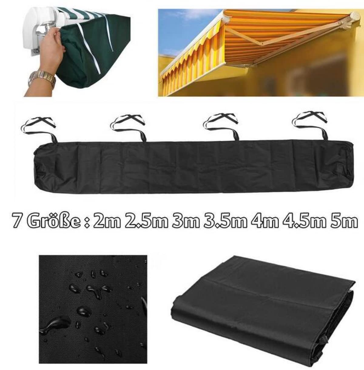 SPORTARC Copertura protettiva per giardino, patio, tenda da sole, impermeabile, invernale, antipolvere, per veranda manuale