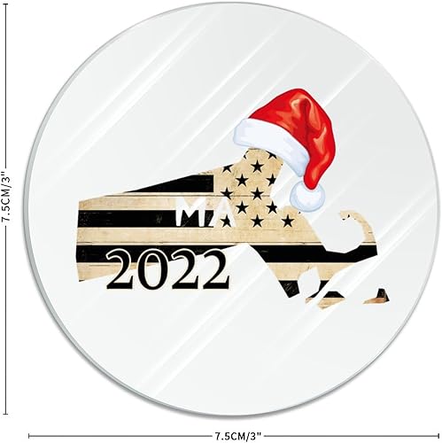 Miniatura 10 de Christmas Acrylic Ornament Vermont State Round Christmas Ornament Santa Hat American State Christmas Joy New Home Gifts for New House Homeowner 3