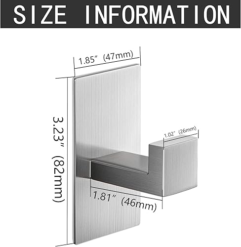 Miniatura 5 de Paquete de 4 ganchos adhesivos para toallas, ganchos de pared resistentes, ganchos para toallas para baño, cocina, ganchos adhesivos de acero