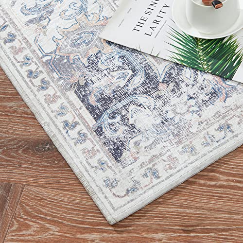 Jinchan Vintage Grey Floral Persian Area Rug #TOP12