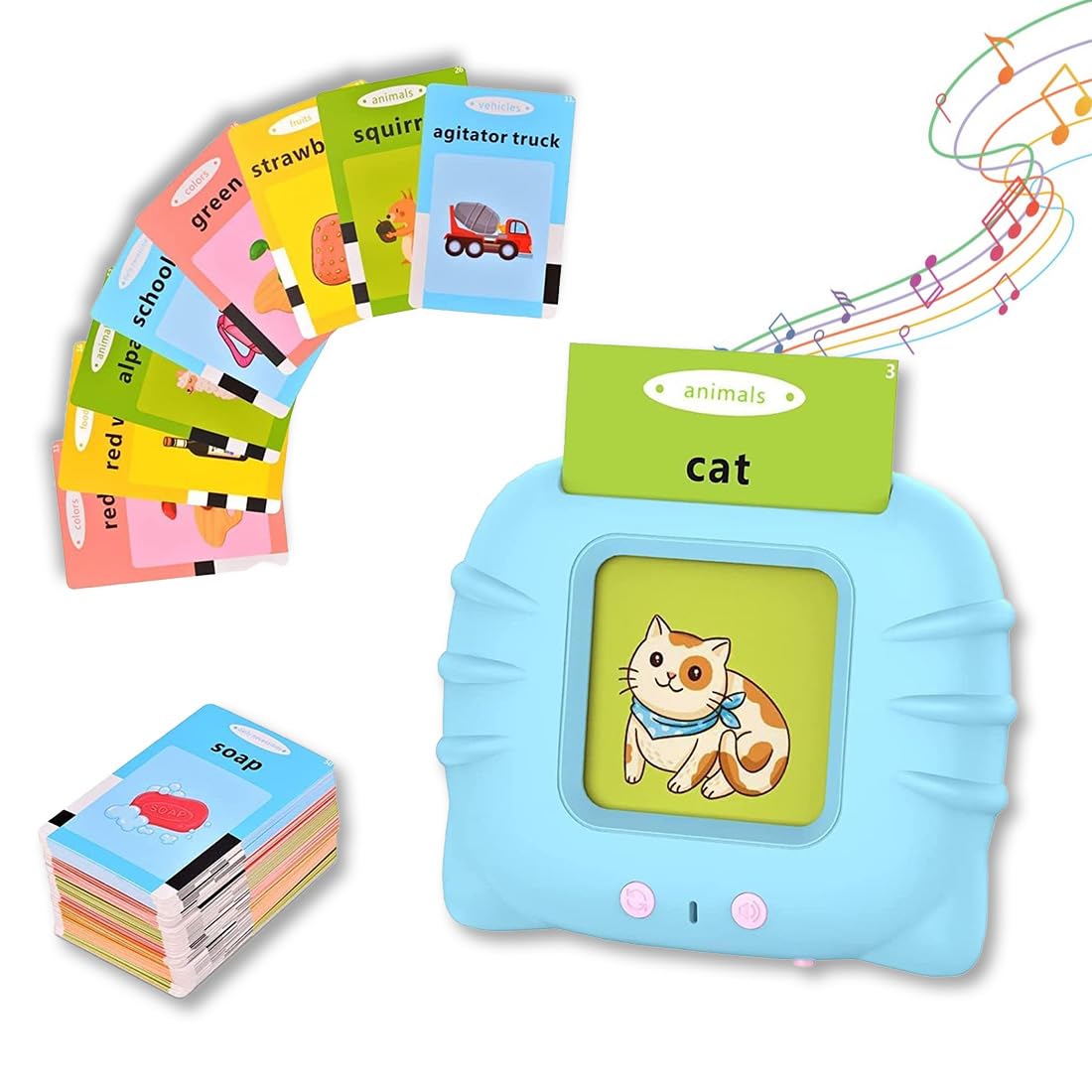 Bumtum Educational Learning Flash Card Toy | Talking Toy Vocabulary Speech Therapy Toys for Kids & Toddlers (Blue, 112 Cards, 224 Words) (B0CQP53W4V) Amazon Price History, Amazon Price Tracker