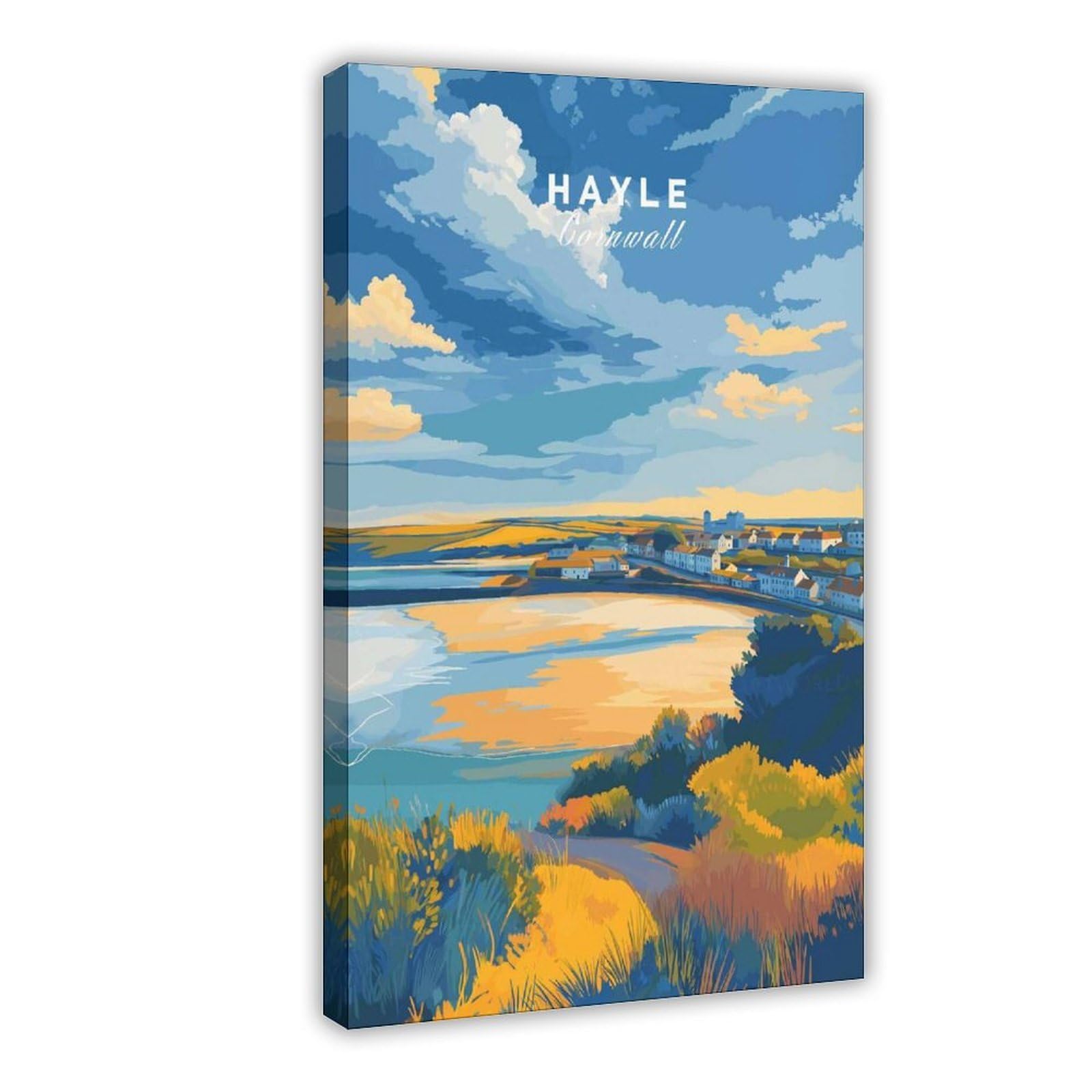 Bareronor Hayle Cornwall Coastal Canvas Poster Bedroom Decor Landscape Office Room Decor Gift 24" L X 36" W