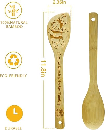 Miniatura 7 de Regalos de cumpleaños para mujeres, lindo juego de utensilios de cocina de abeja de oso con cucharas de cocina de madera, bambú, guante de horno,