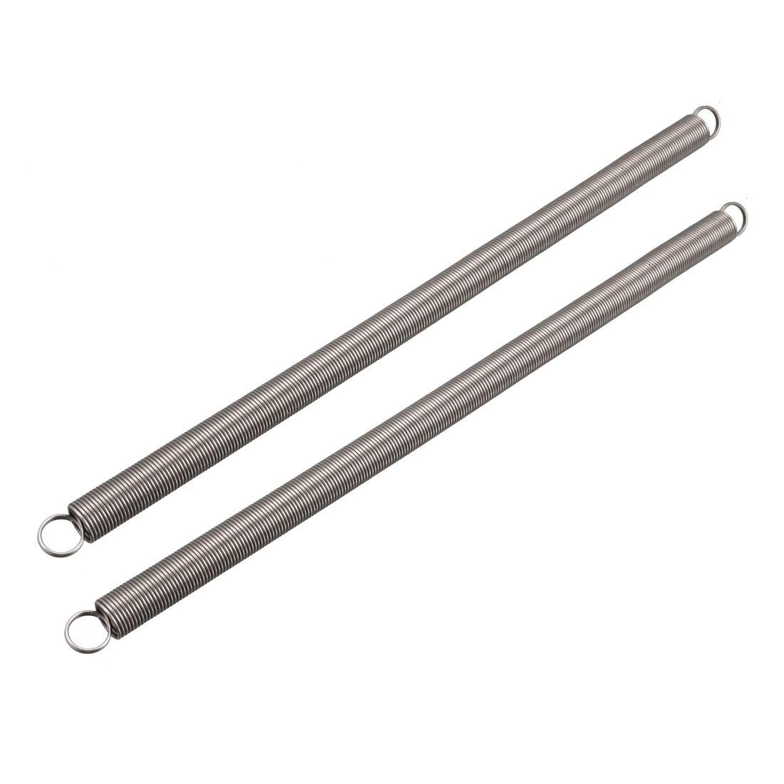 Uxcell Sourcingmap Extension Spring - 1.2Mm Wire Dia, 14Mm Od, 300Mm Free Length Spring Steel Small Dual Hook Tension Spring 2Pcs