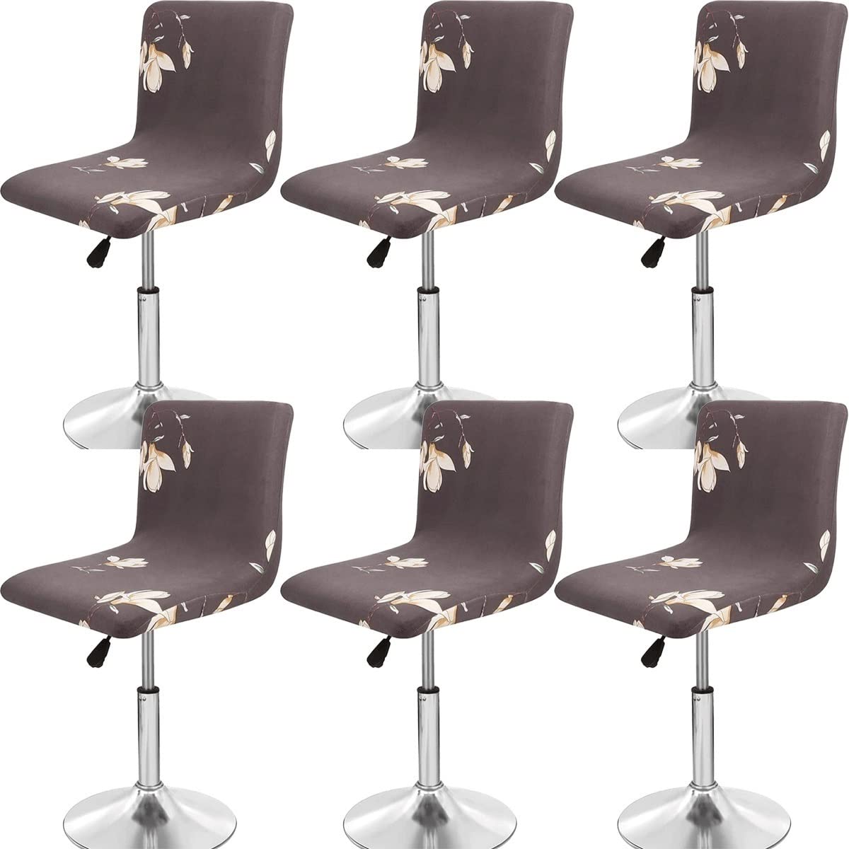 SDNAM Velvet Bar Stool Covers Barstool Chair Slipcovers Covers 2/4 Pack Stretch Slipcover Pattern for Short Swivel Dining Chair-Counter Height Side Chairs (Color : #42, Size : 6PCS)