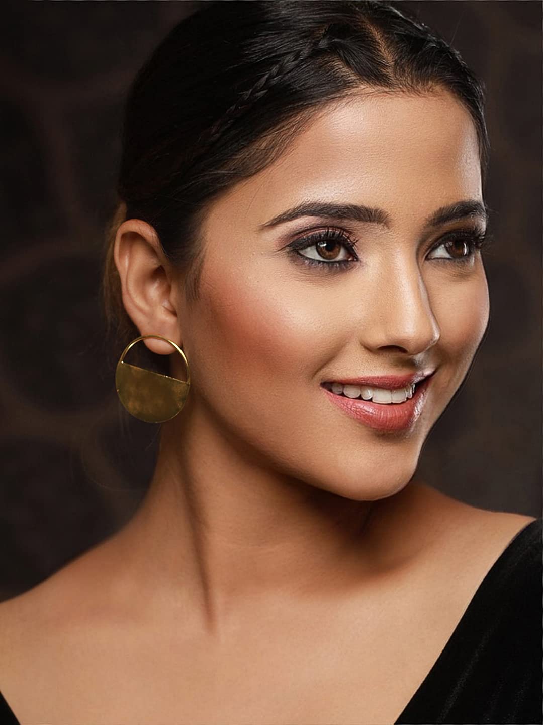 Women's Minimal Round Solid Plated Earrings