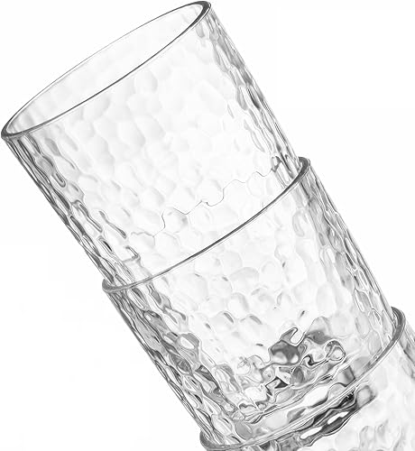 Miniatura 3 de Tebery Paquete de 8 vasos de plástico Highball para beber, vasos de plástico de 18 onzas, reutilizables, para refrescos, jugos, té helado, fiesta,