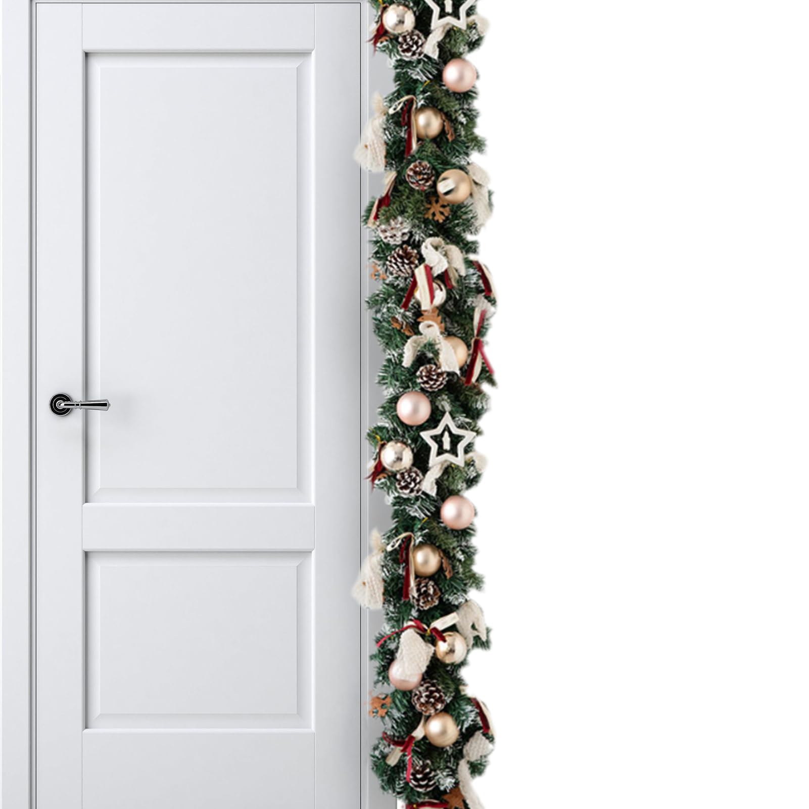 Weihnachtsgirlande – künstliche Weihnachtsgirlande | rote Beeren Weihnachtsgirlande | Indoor Outdoor Kamin Kaminsims Haustür Treppe Urlaub Hochzeit Dekoration