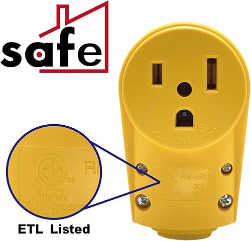 Miniatura 4 de Sintron Receptáculo de hoja recta NEMA 6-50R, DIY rewirable, para aire acondicionado, equipo de cocina y soldador de arco, 250 voltios, 50 amperios,