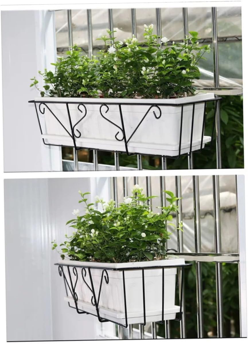 2Pcs Durable Flower Pot Rack Premium Balcony Hanging Plant Stand for Vertical Gardening Sturdy Display Holder for Flowers and Plants Long Design