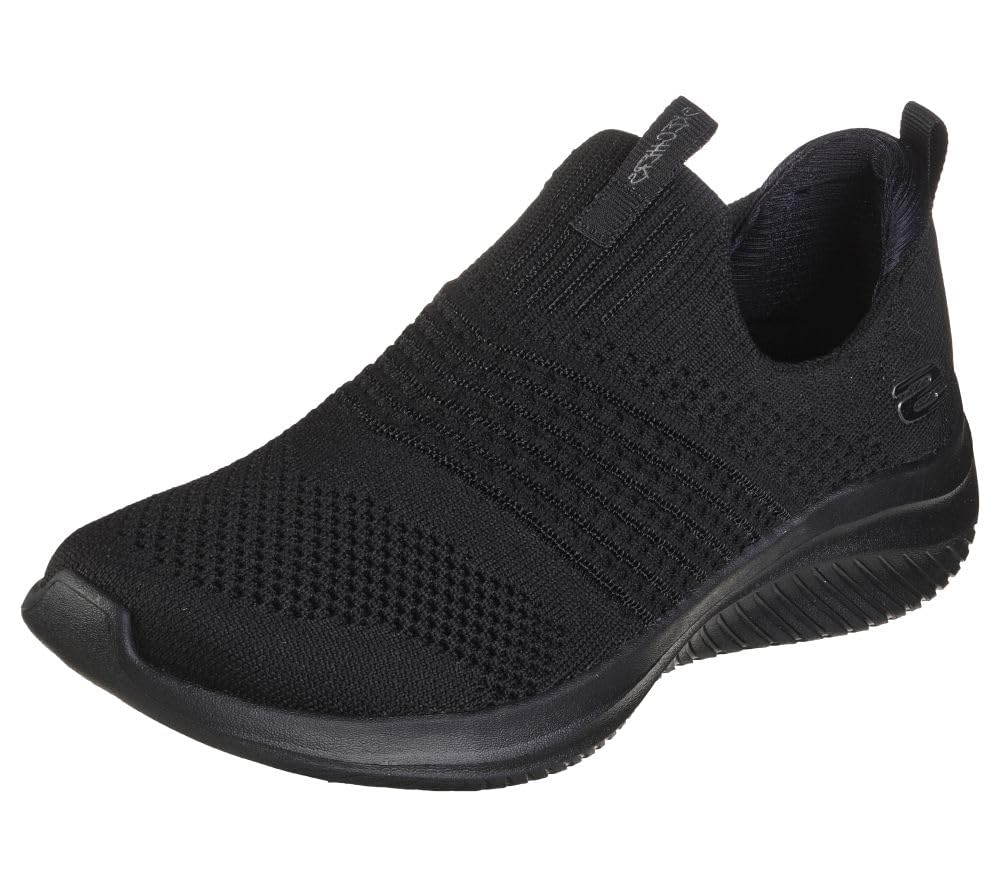 Women's Ultra Flex 3.0 Sneaker, Black Knit Trim, 5 UK