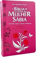 Bíblia da mulher sábia com harpa - tulipa pink