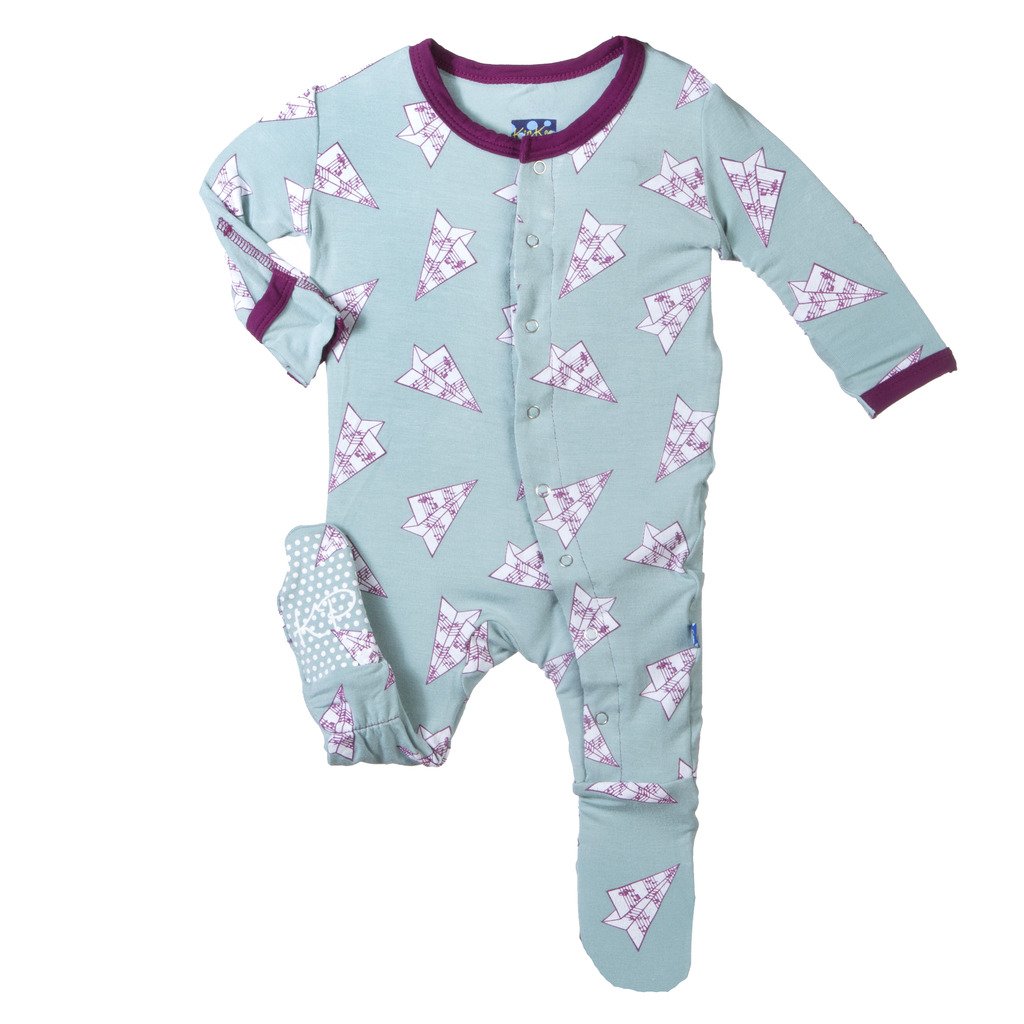 Buy KicKee Pants Little Girls Footie Pajama Sleeper Jade Paper