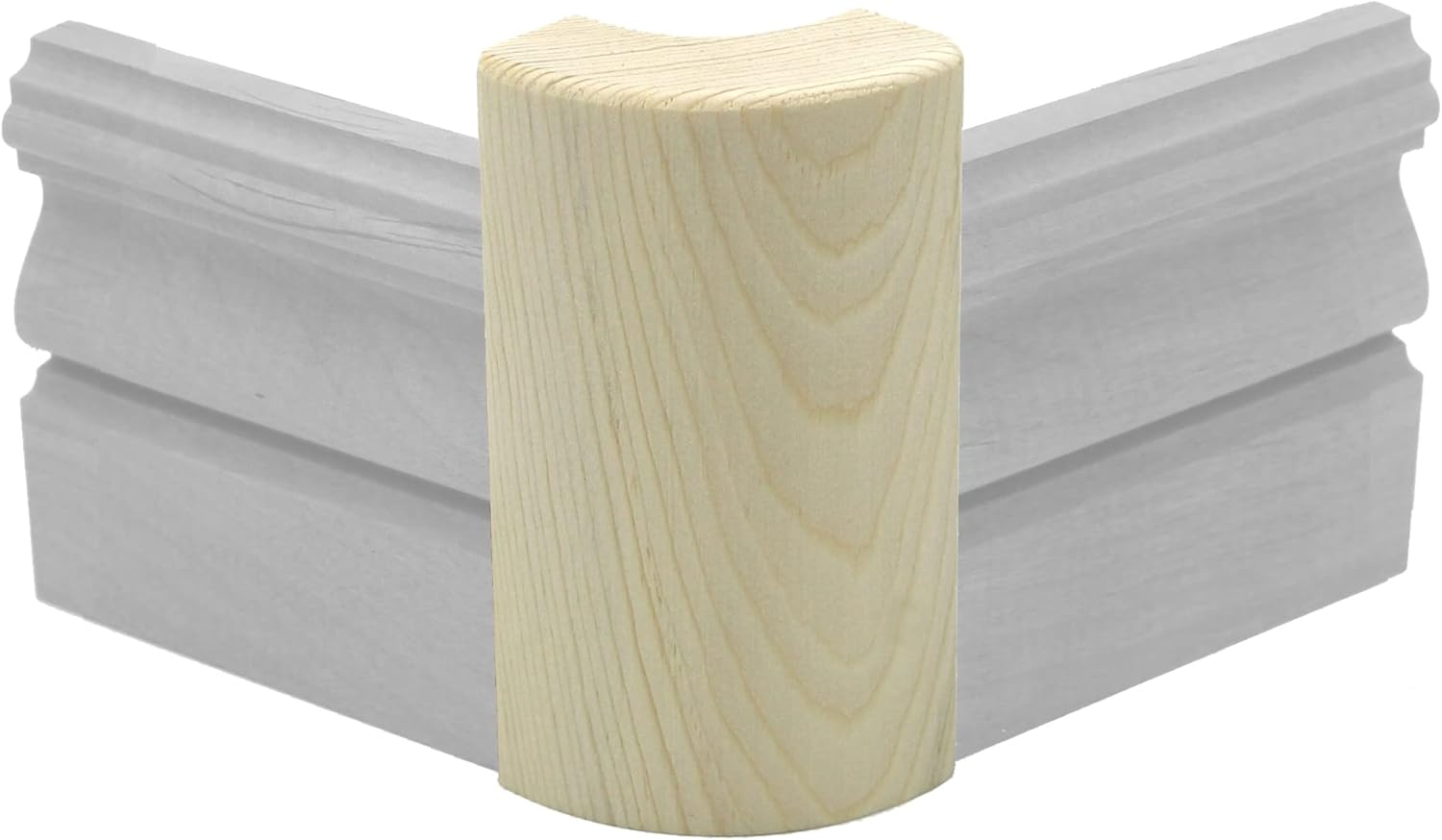 Pine Outside Radius Corner Base Block Bullnose, 3/4" x 2 1/