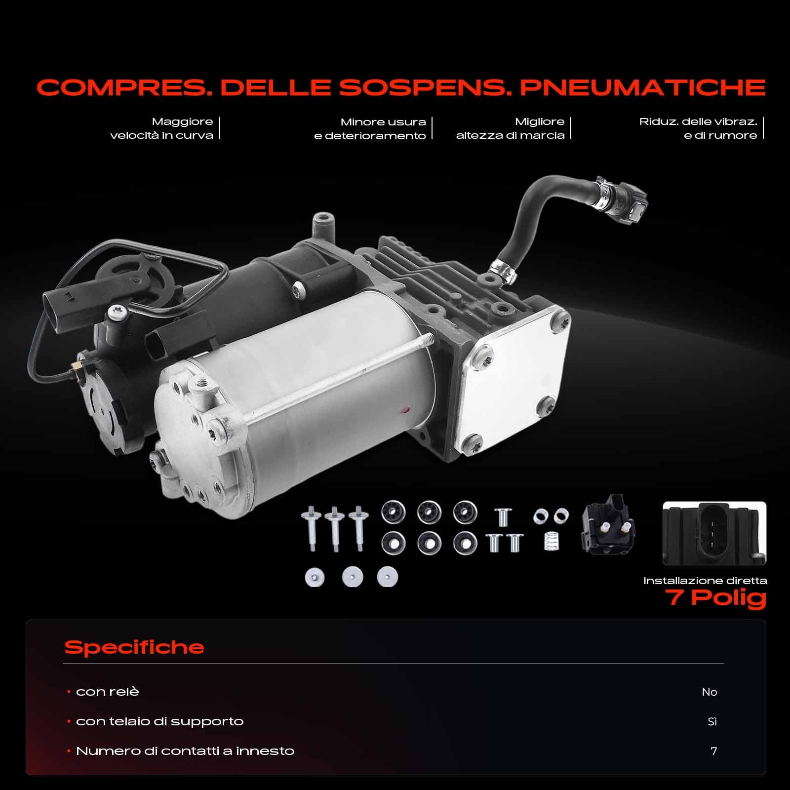Frankberg Sospensioni pneumatiche Compressore Compatibile con X5 E70 X6 E71 E72 Replace# 37206859714