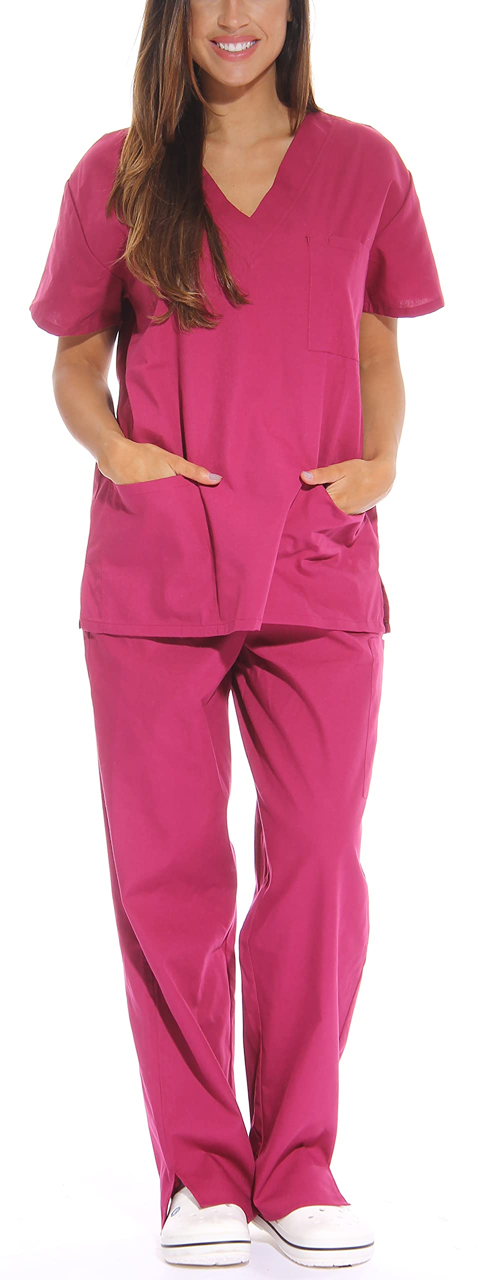 Just Love Women's Scrub Sets/Tunic and Trousers 1X Burgundy