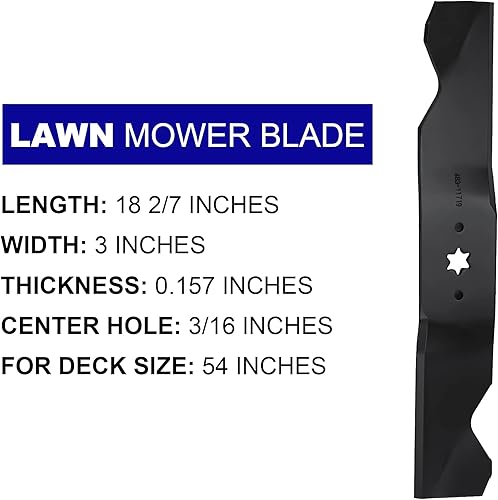 Miniatura 4 de Kit de reconstrucción de 54 pulgadas para Cub Cadet SLT1554 SLTX1054, 3 husillos 618-04126 918-04125, 3 cuchillas 742-0677 942-0677, cinturón de 138
