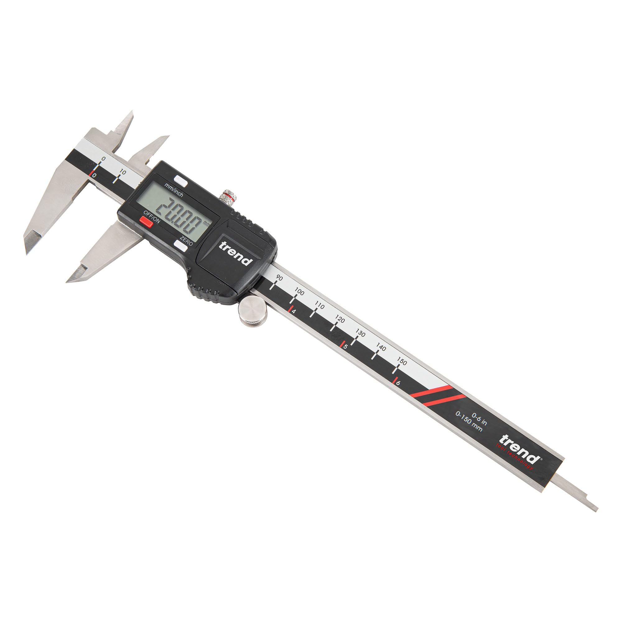 Trend Calibrador Digital 150 mm, Acero Inoxidable con Pantalla LCD, Medición Interna, Externa, de Profundidad y Escalonada, DC/150