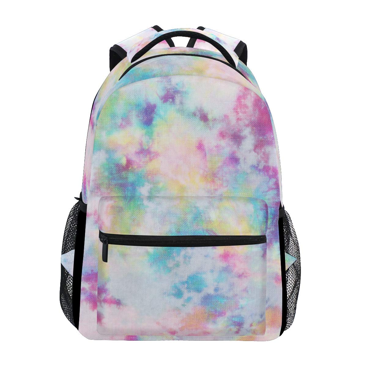 Grand sac à dos voyage et école rose tie-dye pour ordinateur portable, style moderne et urbain - 8