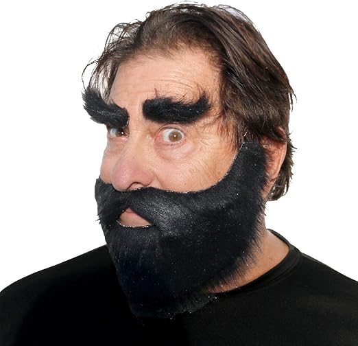 Fake Beard, Fake Mustache and Fake Eyebrows, Realistic Costume Novelty with Easy to Apply Self Adhesive