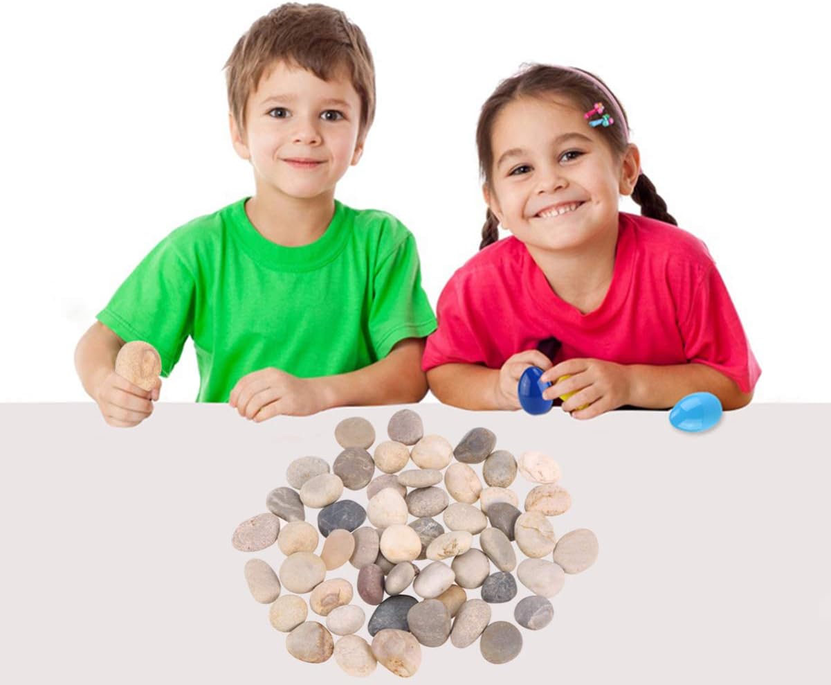 BESPORTBLE 50PCS Mixed Color Hand-Painted DIY Painting Rocks for Children 1-3cm Creative Stones for Arts and Crafts for Boys and Girls Activities and Garden Decoration