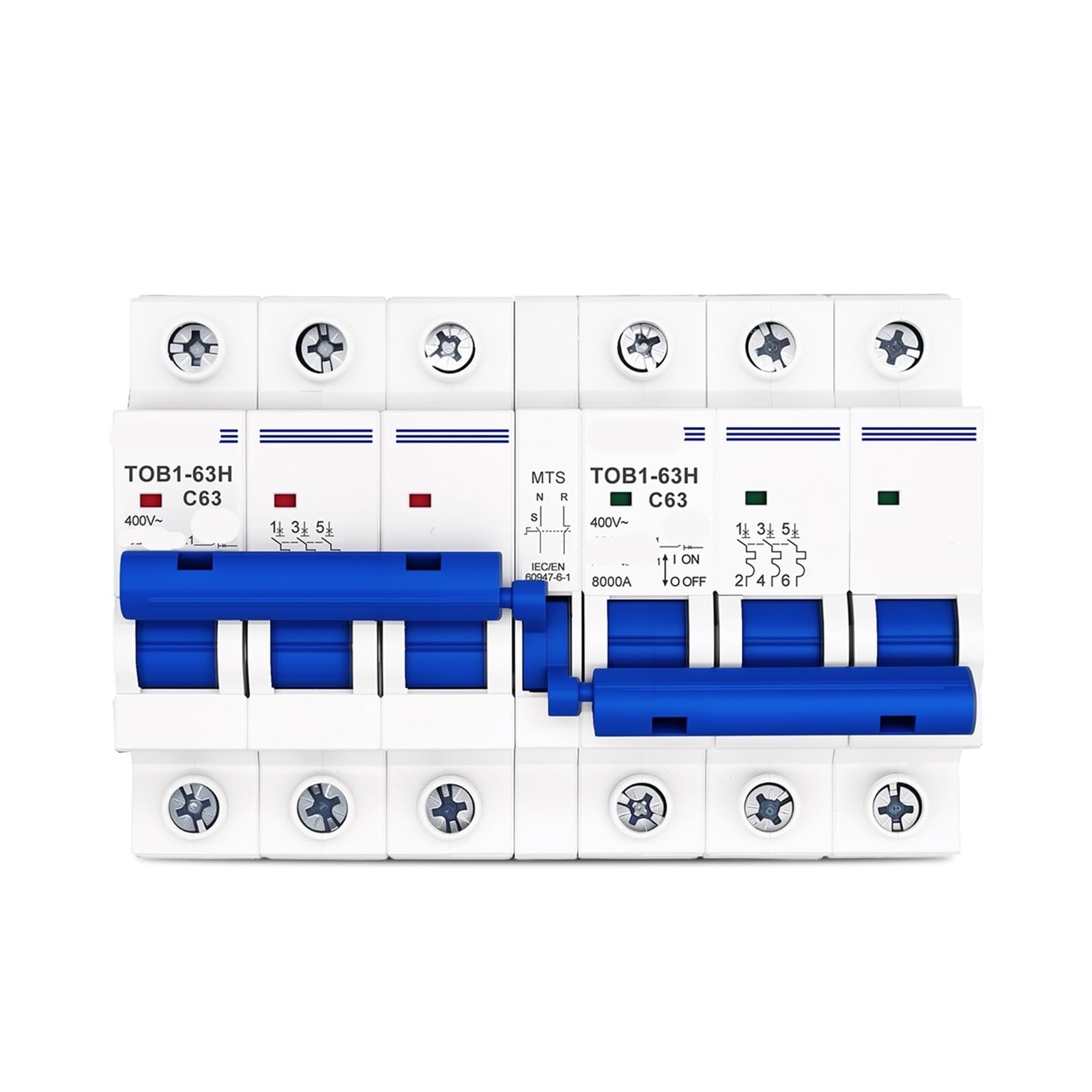 Interruttore automatico di trasferimento manuale a doppia alimentazione CA 3P Plus 3P 50HZ/60HZ 1 pezzo(6A)