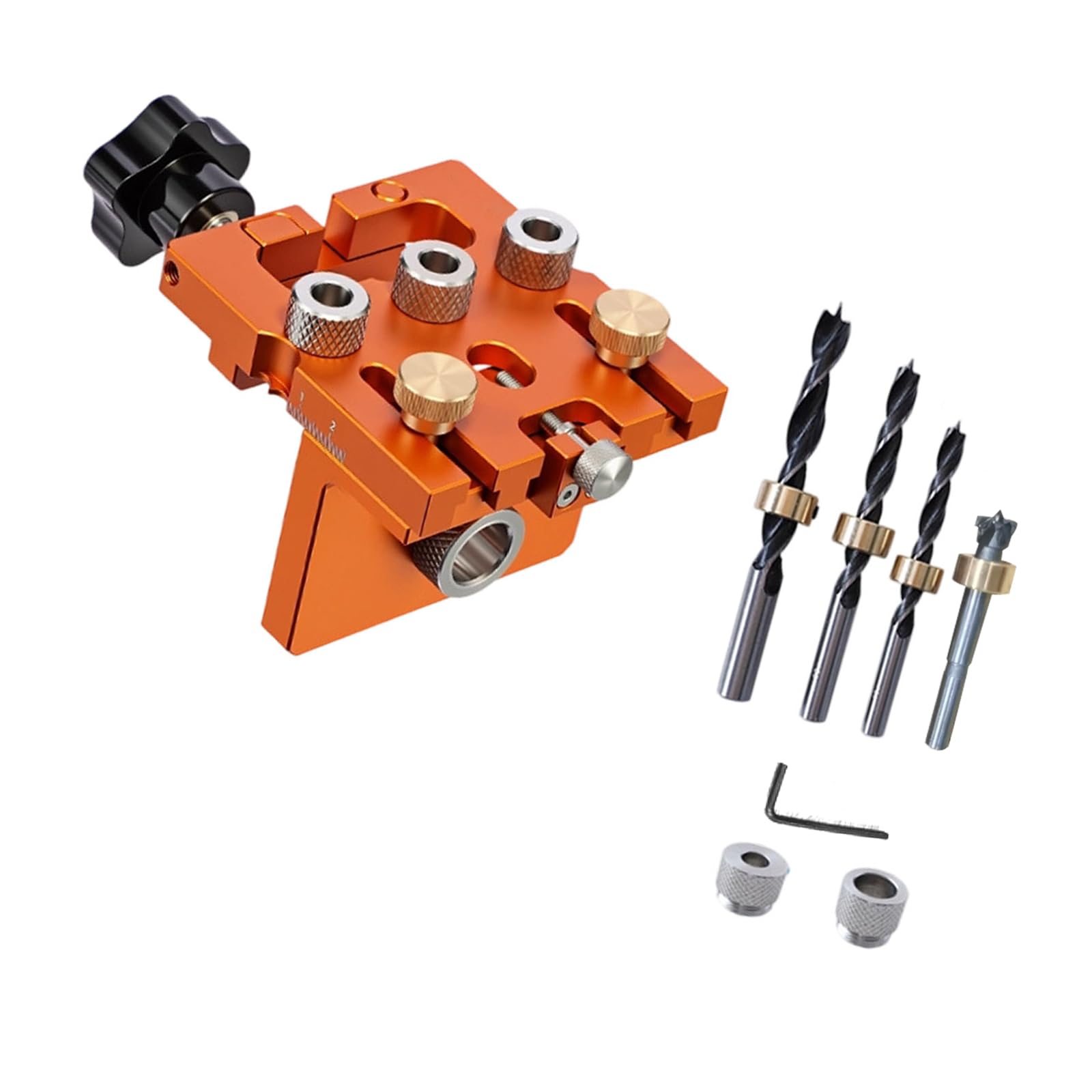 Kaccde B Clear Scale Hole Punching Locator Aluminum Hole Drilling Guide Multifunction Design For Positioning In Woodworking Drilling Positioning Tool