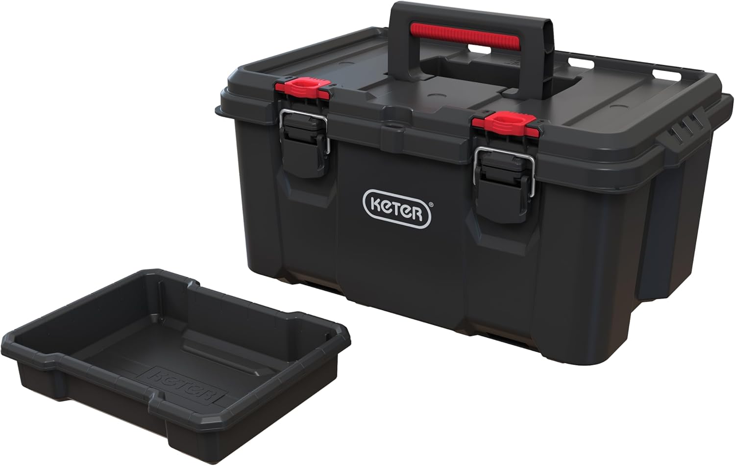 Keter Stack n' Roll Modular DIY Toolbox, Stackable, Lightweight, Durable, Water Resistant, Black