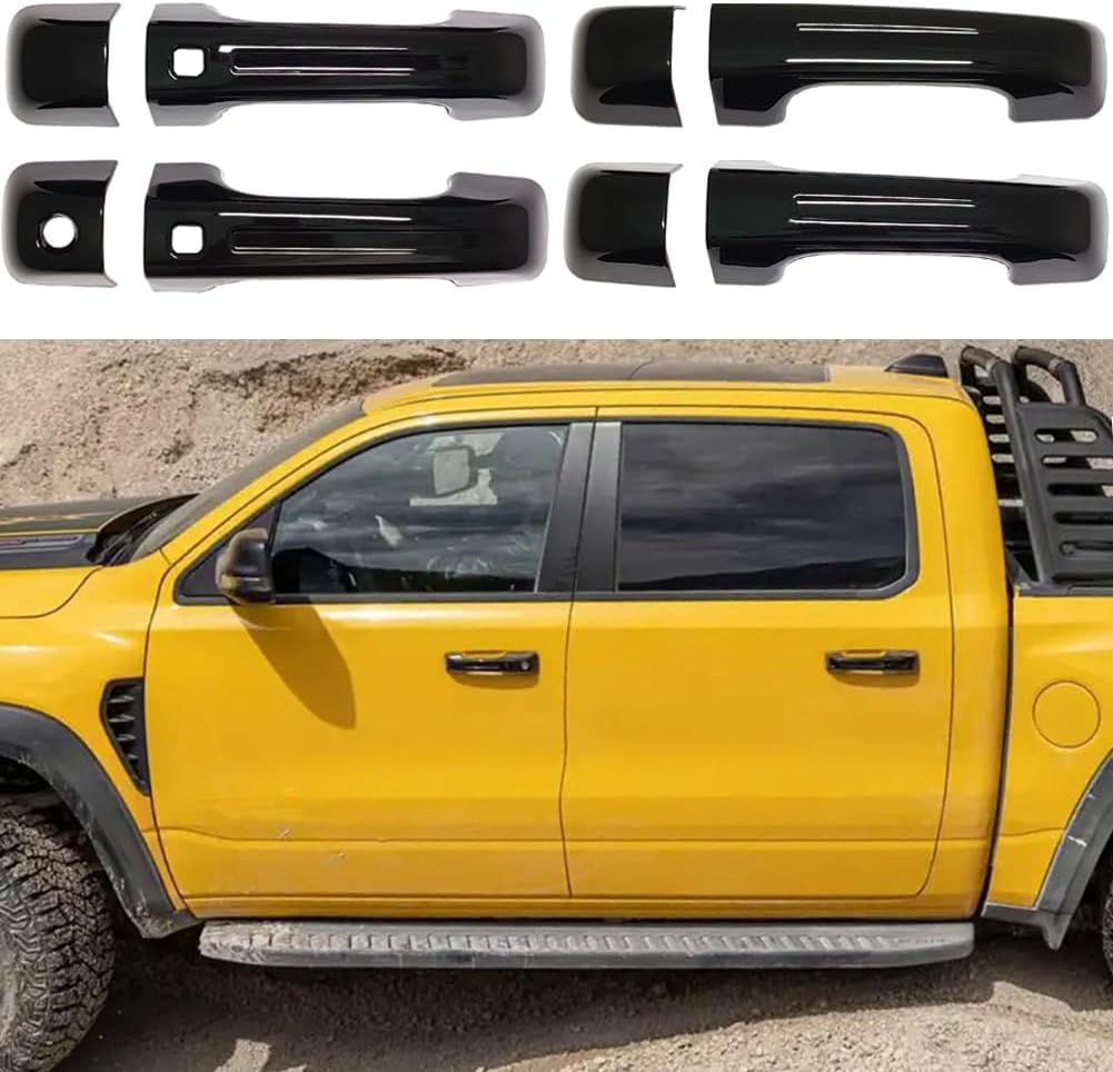 AOKIO Door Handle Cover Compatible with 2019 2020 2021 2022 2023 2024 2025 Dodge Ram 1500 Accessories (with Smart Keyhole, Not for 1500 Classic)