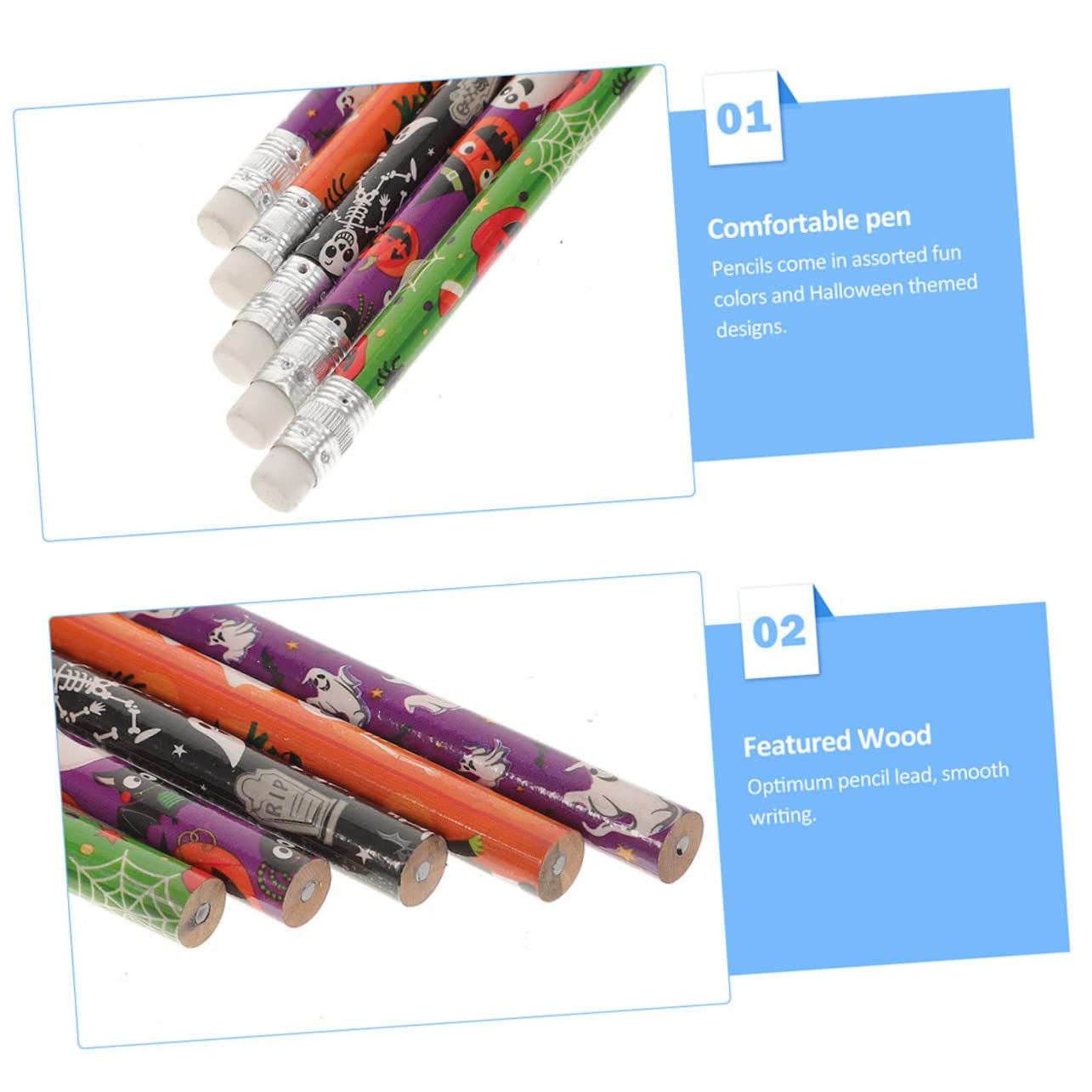 Housoutil 150 Pièces Lot de Crayons Colorés à Motifs Variés pour Garçon Fille Crayons Décriture avec Résistantes pour Élèves et Usage Scolaire