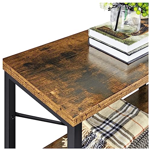 Console Table 55" Sofa Table Metal Frame Entryway Hallway Table Narrow Entrance Table Tv Stand Entertainment Center Media Stand For Living Room Industrial Style Brown #TOP3