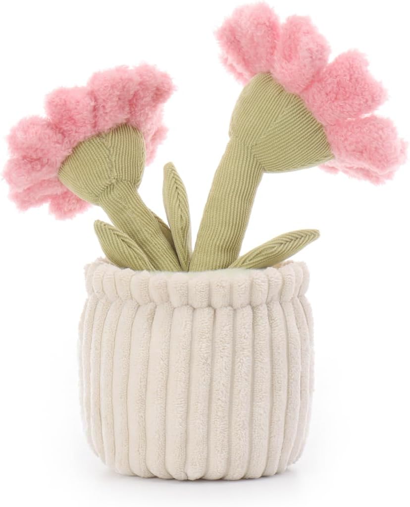 Apricot Lamb Soft Sunflower Plant Plush Toy, Stuffed Pink Flower for Kids, Soft Cute Plush Toys for Baby Girl and Boy, Fluffy Potted Sunflower