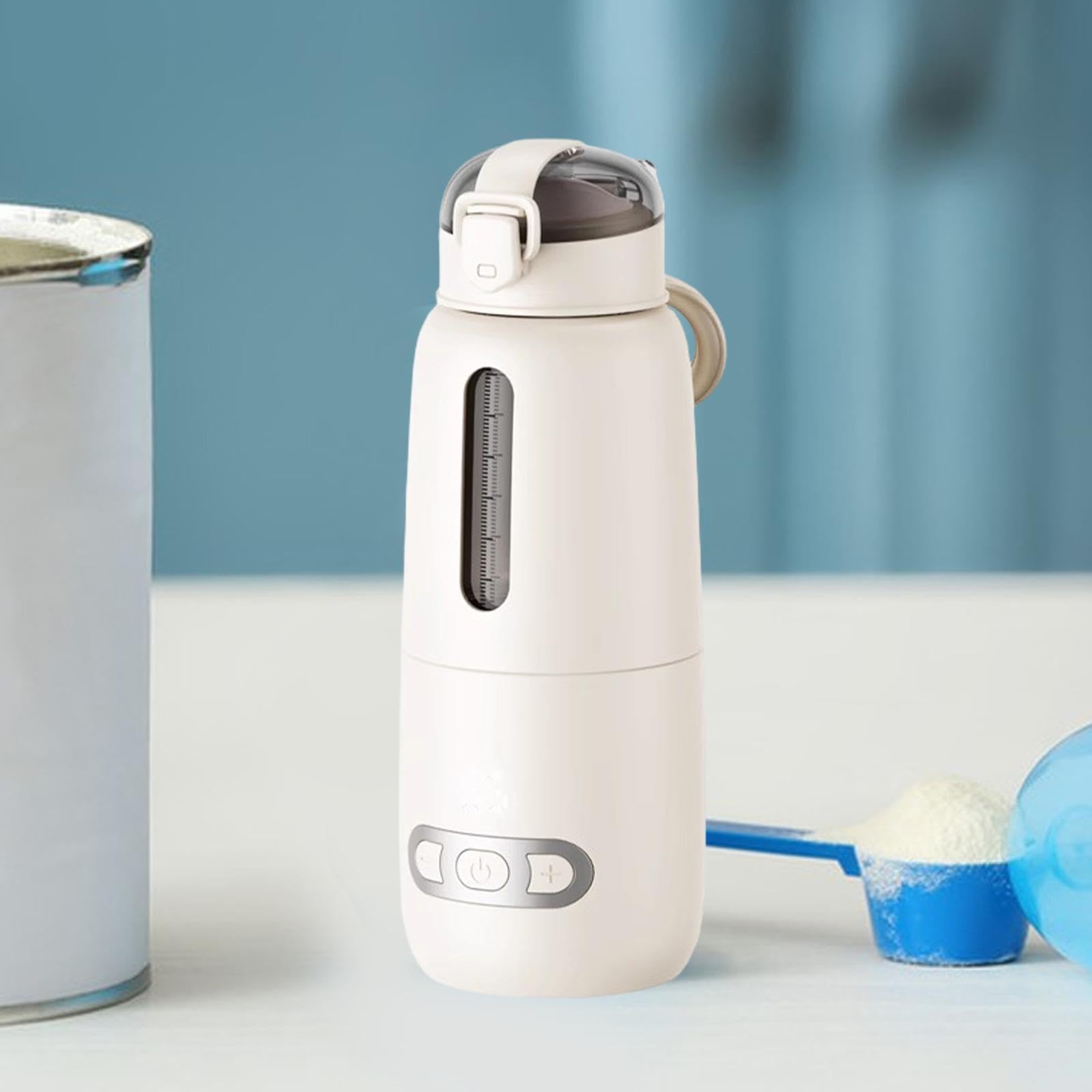 Calentador de Biberones Portátil Recargable con Control Preciso de Temperatura, Hervidor Eléctrico de Calentamiento Rápido, Calentador de Leche, beige 300ml, tal como se describe