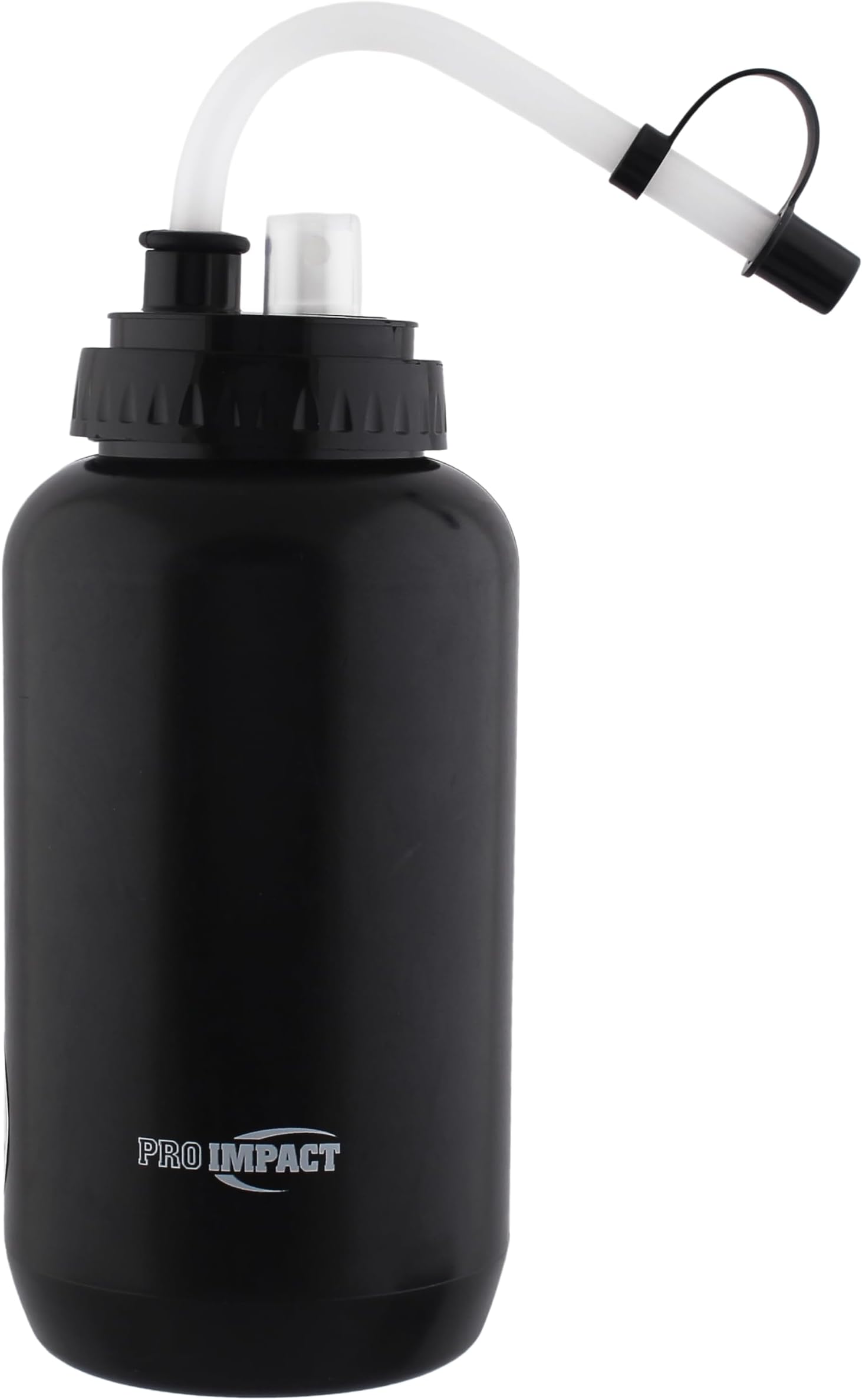 Pro Impact Squeezable Water Bottle with Bendable Long Straw and Spray cap - LDPE BPA Free Plastic - Hydration for Baseball Hockey Gym MMA Yoga Boxing Cycling Softball Football Lacrosse (35.5 Oz.)