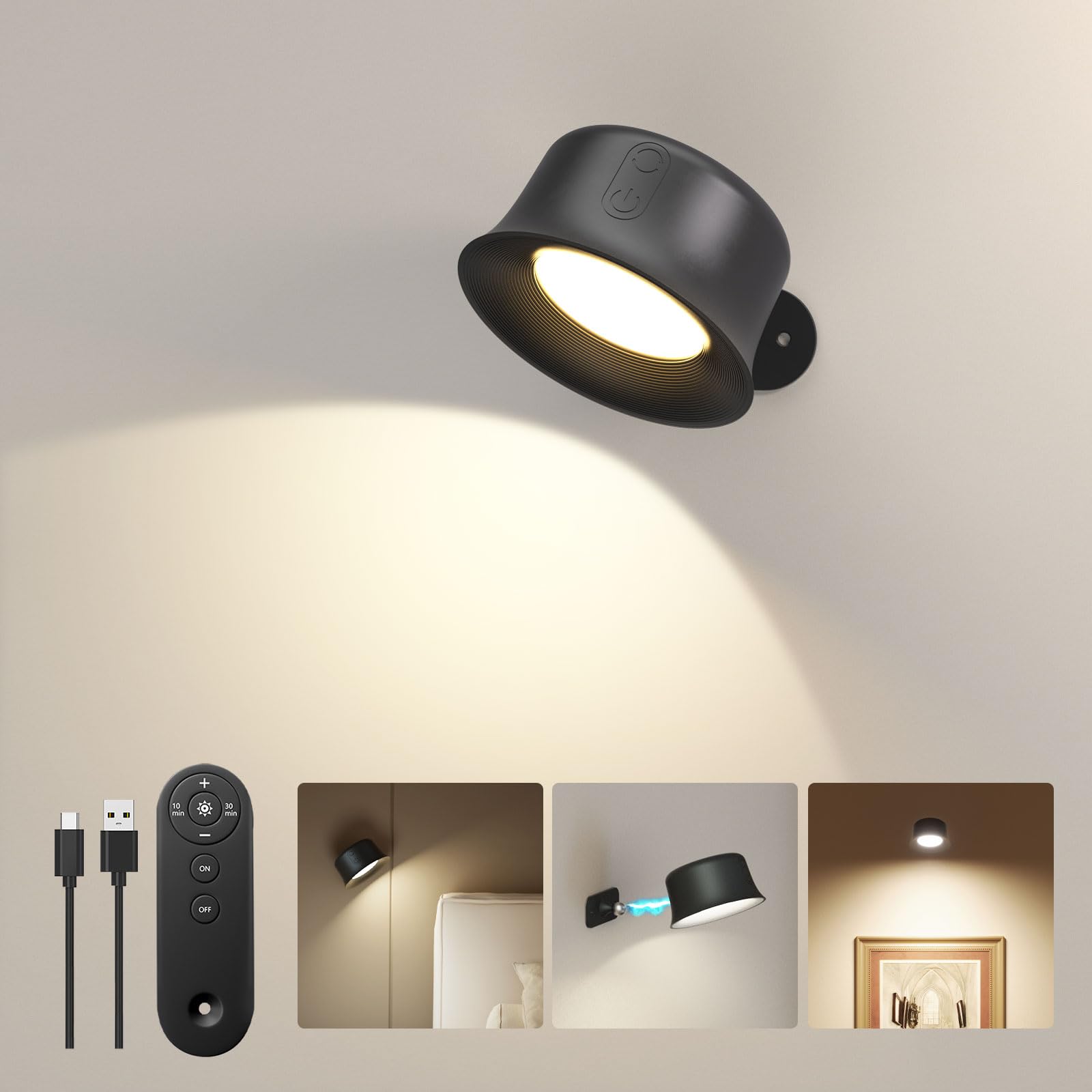 Applique da parete senza fili con telecomando lampada per quadri con telecomando senza fili lampada per quadri alimentata a batteria ricaricabile con | Leroy Merlin
