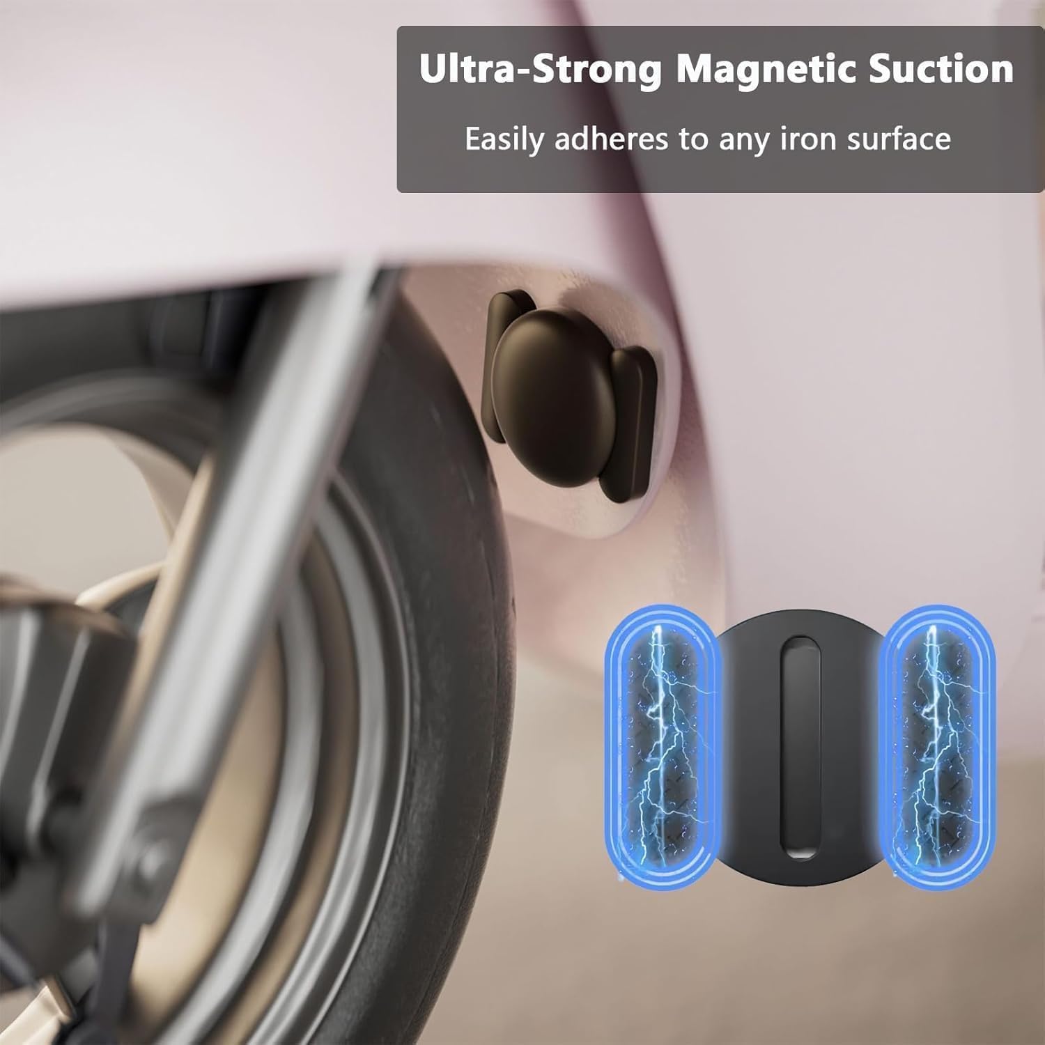 Mini localizzatore nascosto per auto con custodia magnetica, dispositivo di monitoraggio della tariffa mensile per veicoli funziona con Apple Find My (solo iOS) (nero, 2 pezzi)