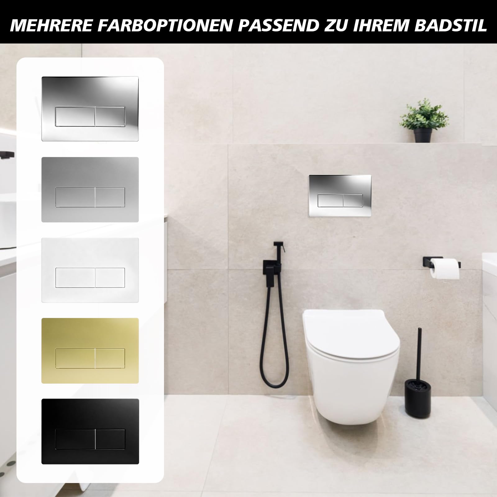 Plaque de commande wc suspendu, plaque de déclenchement wcà double chasse d’eau, compatible avec GEBERIT SIGMA01 UP300/320, 115.770.11.5, (Argent électrolytique)