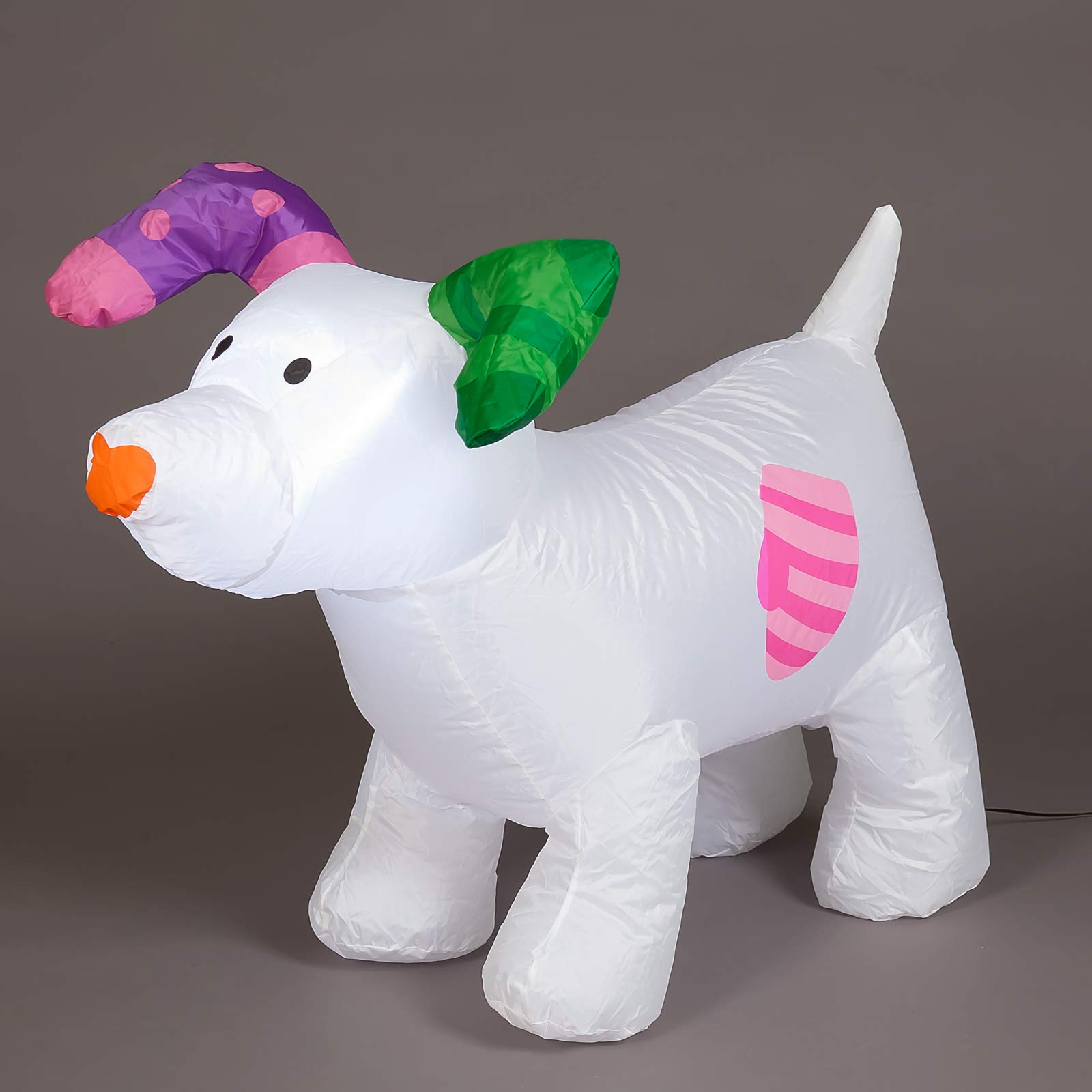 Light/White 85Cm Up The Snowman And The Snowdog Christmas Inflatable Decoration With Leds
