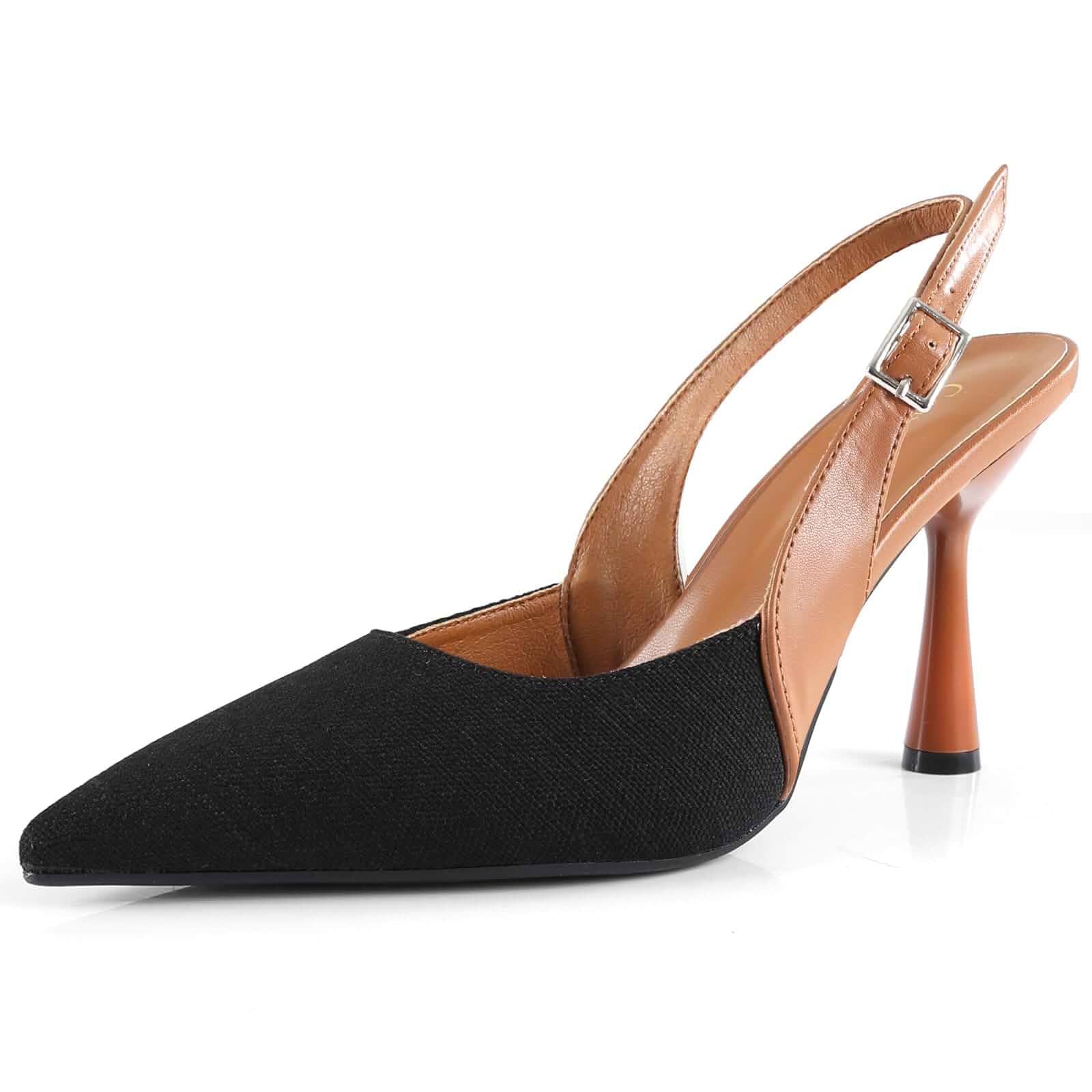 Comixfey Women's Pointed Toe Heels | Slingback Stiletto Pumps Comfortable Wedding Dressy Shoes
