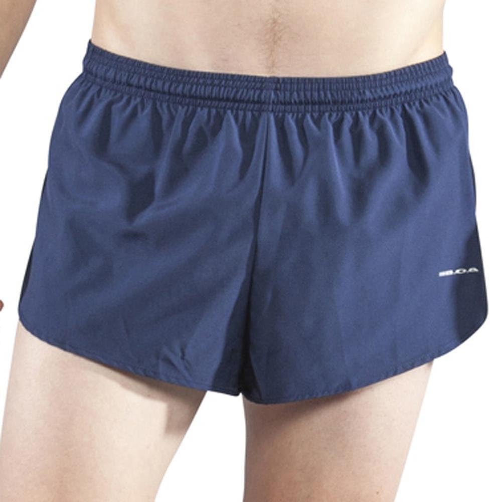 BOA Mens 1" Elite Split Solid Running Short (1000B)